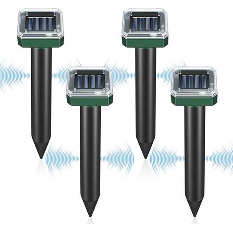 Solarbetriebener Ultraschall Maulwurfvertreiber 4 Stück, wasserdicht und umweltfreundlich zur Mäuse und Schädlingsbekämpfung im Garten (1/5)