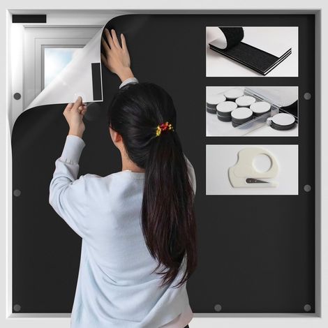 (100 145CM)Magnétique Store Occultant Fenêtre sans Perçage Store Occultant Tissu Isolation pour Fenêtre de Toit-Protection Solaire pour Bébé Chambre (1/5)