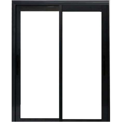 Gd Menuiseries – Fenêtre coulissante aluminium 115 x 100 cm – 2 vantaux – Double vitrage isolant 4/16/4 – Finition gris RAL 7016 (1/4)