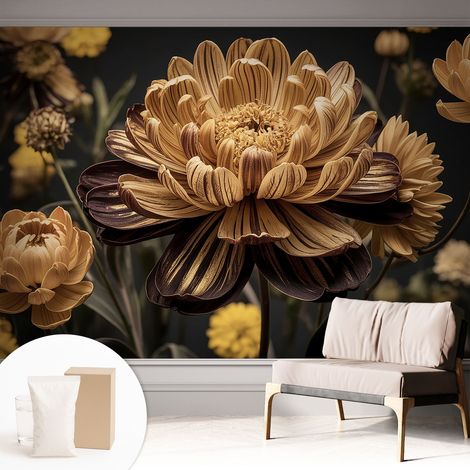 Papier peint avec colle pour décoration moderne de salon chambre à coucher cuisine et bureau Facile Élégance florale 312x219 cm (1/5)