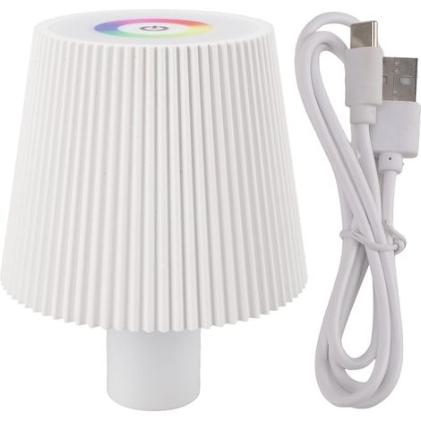 Ortviai Lampe LED en forme de bouteille, sans fil, étanche IP54, 4 modes d'éclairage RGB avec effet respiration, 2000 mAh, blanc (1/5)