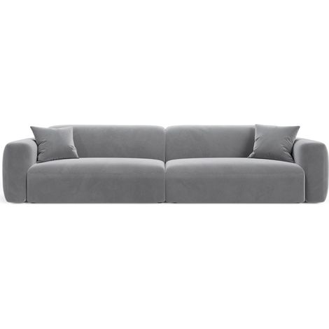 Canapé modulable 4 places en velours gris (1/4)