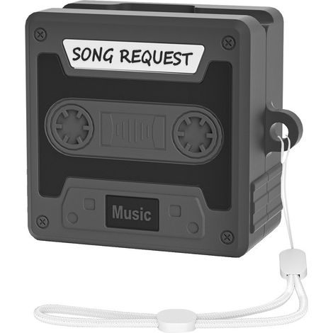 Custodia rinforzata per cuffie Samsung Galaxy Buds4 / Buds4 Pro, Retro Cassette, nera (1/4)
