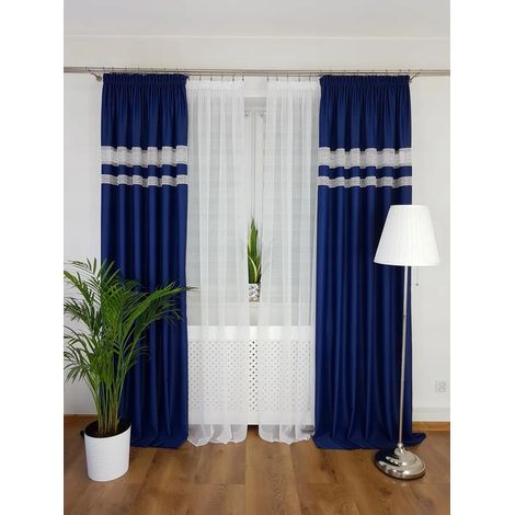 Tende pronte all'uso, set da 2 - blu navy (1/5)