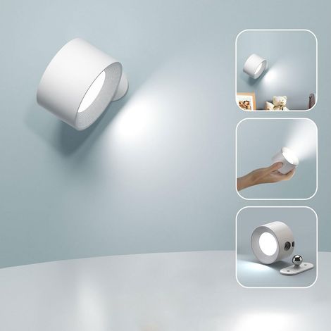 Applique Murale Interieur, Lampe Murale Touch LED avec Port de Charge USB Contrôle Tactile
