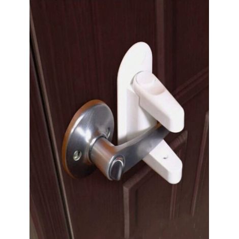 Butée de Porte avec Fermeture Anti-Glisse, Verrou de Poignée Portable Anti-Vol Adhésif, Dispositif Multifonctionnel de Verrouillage et Déverrouillage, 1 Pièce (1/4)