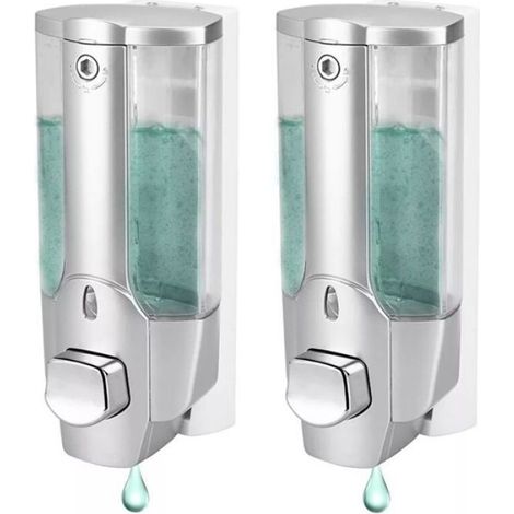Distributeur De Savon Liquide Mural - Double Tête 350 ML - Salle De Bains Douche - 1 Pièce (1/4)