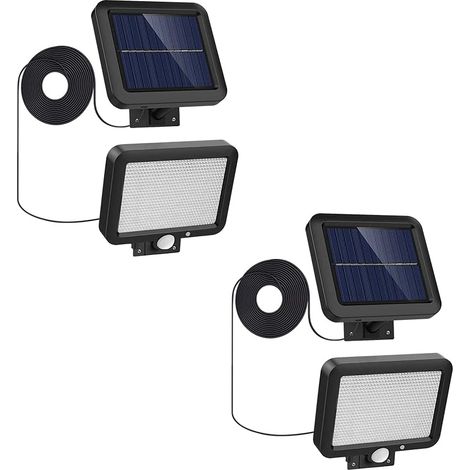 1 pc Split 56 LED Solaire Jardin Lumière Induction Applique Murale Extérieure Pelouse Lumière Jardin Garage Lumière (1/2)