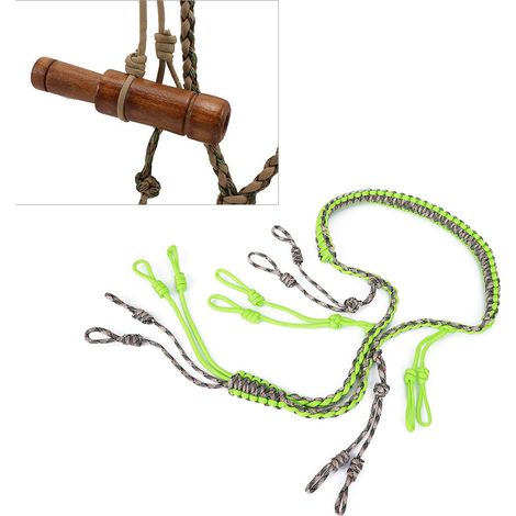Sifflet de chasse pour canard en paracord vert fluo, accessoire de plein air