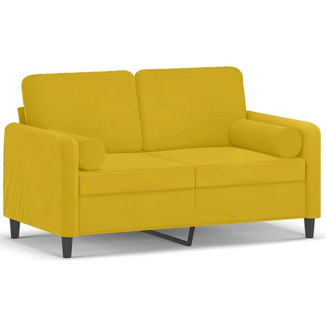 Maison Exclusive - Divano a 2 Posti con Cuscini Giallo 120 cm in Velluto