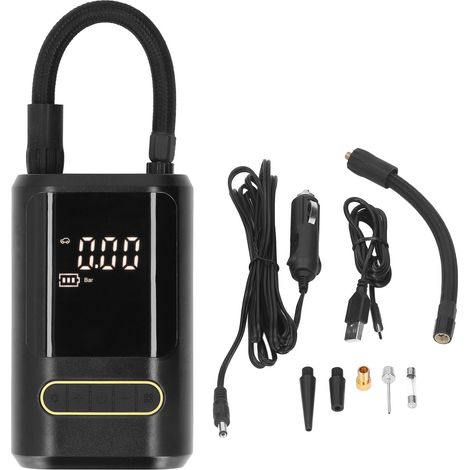 LCD-Funk-Digital-Reifenfüller, 7,4 V, 3-150 psi, tragbare elektrische Pumpe mit zwei Leistungsstufen für Auto, Motorrad und Fahrrad. (1/5)