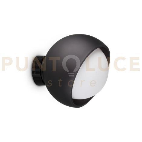 BLOOM APPLIQUE A PARETE 1 LUCE ATTACCO E27 LAMPADINA INCLUSA NERO