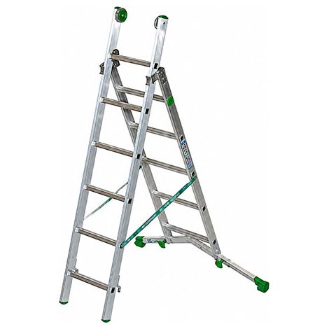 Facal – Échelle articulée transformable 2 plans 5+6 barreaux – Longueur max 3.00m – Pied télescopique réglable 83-128 cm – Pour escaliers et terrains irréguliers - P210-2
