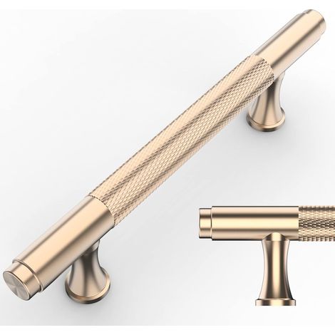 ZOLGINAH 10 Piezas Tirador para Gabinete de Cocina de Latón Cepillado Tiradores para Muebles de Aleación Dorada de 96 mm con Tornillos, para Escritorios, Cajones, Armarios, Armarios (1/5)