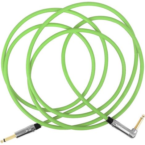 Câble de guitare silencieux en caoutchouc plaqué or 1/4" coudé à droit (1/5)