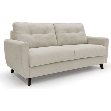 Callisto Schlafsofa aus weichem, wasserfestem Stoff T02 168 cm (mat. 120x197) creme