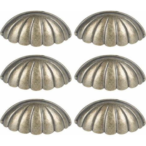 6PCS Shell Knobs Retro Nautical Door Knobs Cabinet Drawer Chest Drawer Knobs Sea Dresser Knobs Kitchen Furniture Cupboard Cabinet Knobs (1/5)