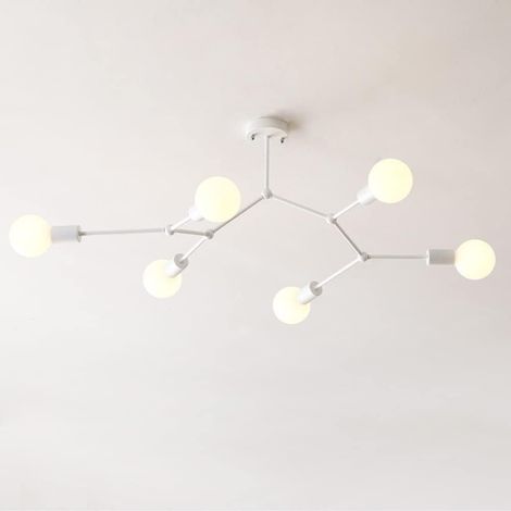 Lustre suspendu design 6 lampes - Plafonnier E27 moderne pour maison - Sans ampoules suspension-1 pièce (1/4)