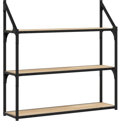 Maison Exclusive - Wandregal 3 Fächer Sonoma-Eiche 80x21x78,5 cm