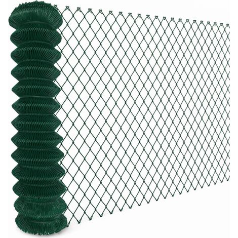 Grillage simple torsion plastifié pour clôture de jardin - 20 m x 1.5 m - Maille 5 x 5 cm - Diam 2.1 mm - Vert - Linxor