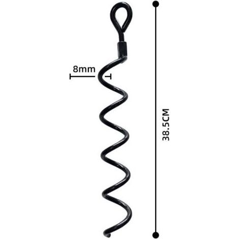 Ahlsen 38.5cm Spiral Earth Ground kit d'ancrage haute performance pour hangar Idéal comme poteau d'attache pour chien pour sécuriser les animaux, les tentes, les auvents, les hangars, paquet de 4 (1/5)