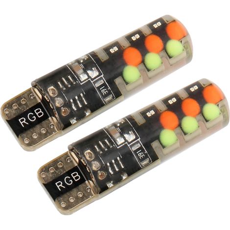 2 ampoules clignotantes RGB universelles pour voiture avec télécommande, flash éclatant multicolore, lot de 2 (1/5)