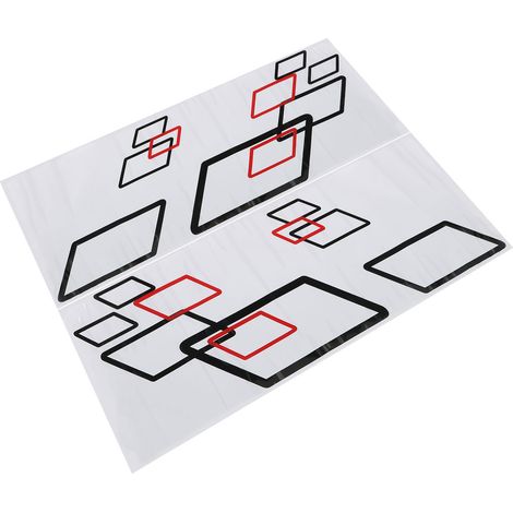 Déco autocollant latéral voiture 100x38cm PVC noir rouge, sticker sport tuning auto camion, accessoire course personnalisable DIY, adhésif carrosserie résistant (1/5)