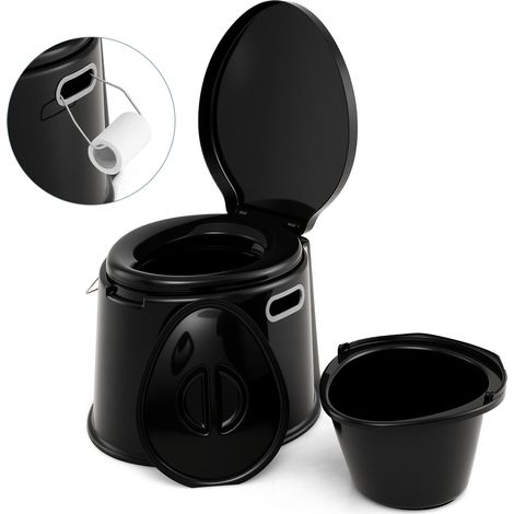 Costway – Toilette sèche portable 5L – Seau intérieur amovible – Charge max 200 kg – Pour camping et randonnée – Matériau PP haute qualité (1/5)