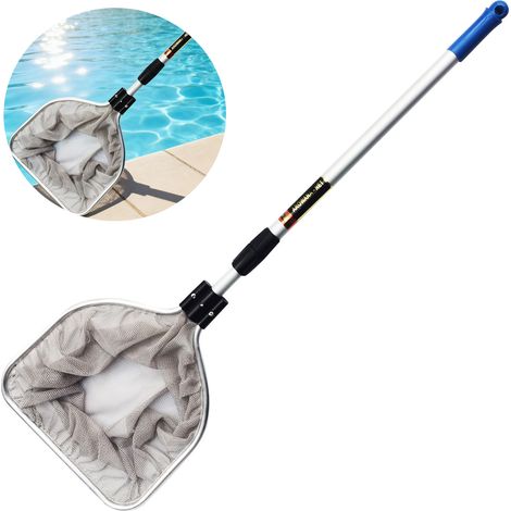Épuisette robuste pour bassin, épuisette de nettoyage pour aquarium, avec poignée rétractable, adaptée aux fontaines et aux spas (17 cm).