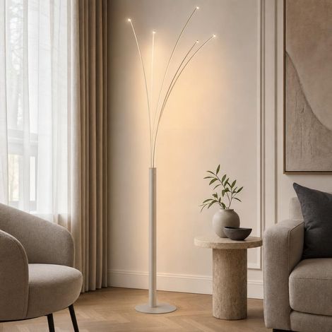 Lampadaire LED Lampadaire salon Touchdimmer sable mat métal H 187 cm (1/5)
