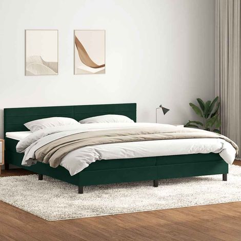 Boxspringbett mit Matratze Dunkelgrün 180x220 cm Samt (1/5)
