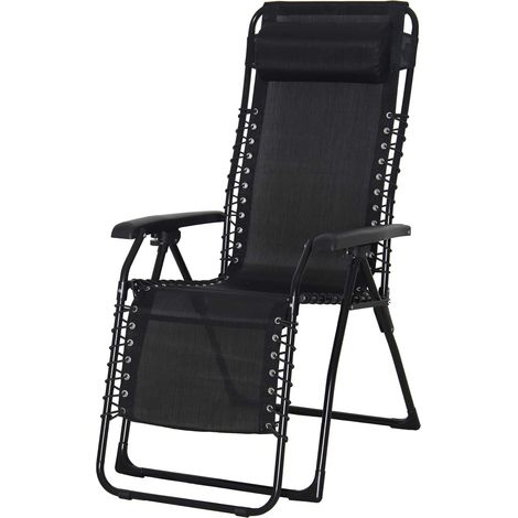 Chillvert Catania chaise longue negra en acero y textilene (1/5)