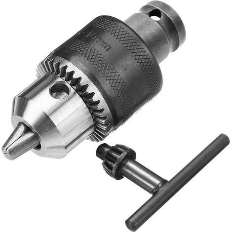 Convertitore per mandrino da trapano da 1,5-10 mm, 1/16 di pollice - capacità 3/8, adattatore per presa quadrata da 1/2 (1/4)