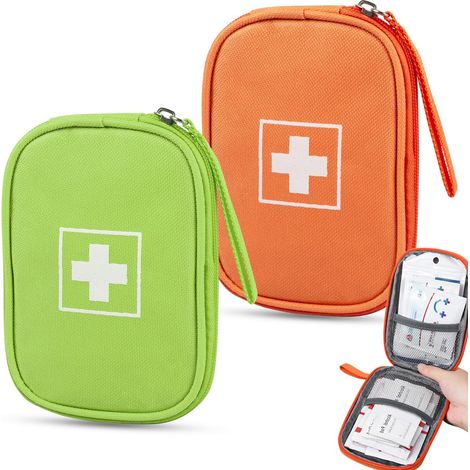2 Pièces Petit Sac à Médicaments, Sac de Pharmacie de Voyage Portable, Sac de Premiers Secours étanche Vide, Mini Sac à Médicaments pour Voyage, Sac d'Urgence Vide Petit pour l'Extérieur, Camping (1/5)