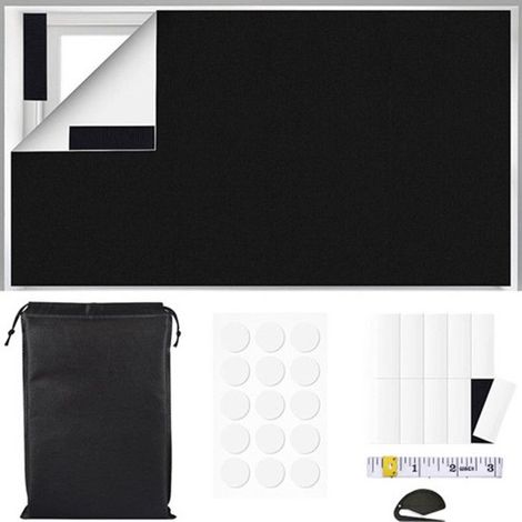 Stores occultants 100% adhésifs 150x200cm, rideaux occultants temporaires, découpés pour s'adapter à toutes les tailles de fenêtres (1/5)