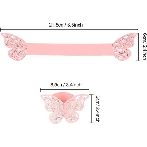 Serviettes en papier papillon roses (100 pièces) - Mariage, baptême, fiducie, remise de diplômes (1/5)