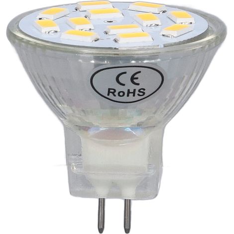 4 Stück MR11 12-LED-Glühbirne, 4 W, 400 lm, Doppelstiftsockel, Landschafts-Spotlampe für Schlafzimmer, DC 12 V, warmweiß (1/5)
