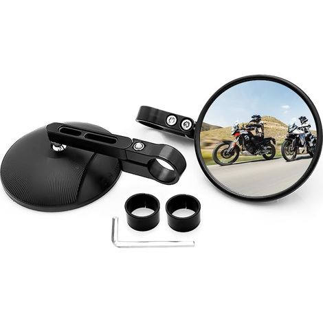 Motorrad-Rückspiegel, 1 Paar Lenkerspiegel, Motorradzubehör für Roller, Motorräder, Quads, ATVs, Fahrräder, 360° kompatibel mit Honda, Yamaha, Suzuki und Kawasaki E-Scootern (1/5)