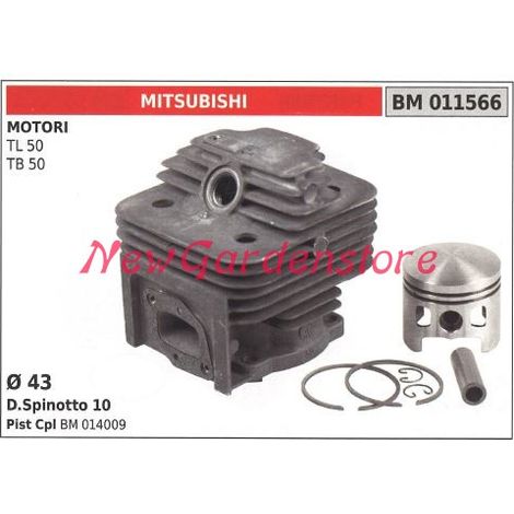 Cilindro pistone segmenti MITSUBISHI motore decespugliatore TL 50 TB 50 011566