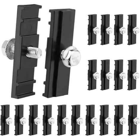 Lot de 20 clips de fixation pour panneaux de clôture standard, supports de montage faciles avec boulons en acier inoxydable, pour bannières, cours, clôtures à maillons en chaîne (1/5)