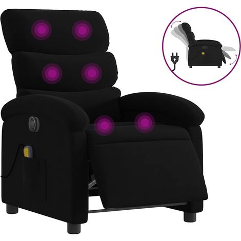 Maison Exclusive - Sillón reclinable de masaje eléctrico tela neg