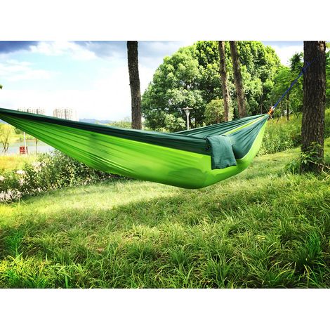 Filiyano-Hamac double/simple d'extérieur en toile de parachute, nylon brillant froissé, extra large et rotatif (couleur aléatoire), lot de 1. (1/4)