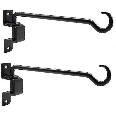 Lot de 2 supports pivotants pour plantes d'extérieur, robustes, de 40 cm (16 pouces) - Crochets de suspension pour fleurs, paniers, pots et mangeoires à oiseaux (1/5)