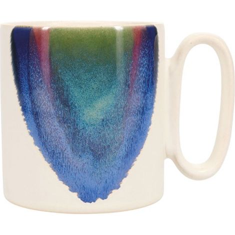 Chope Céramique Beige/bleue Design Bicolore, 39cl, Céramique Robuste - Fine Dining Living