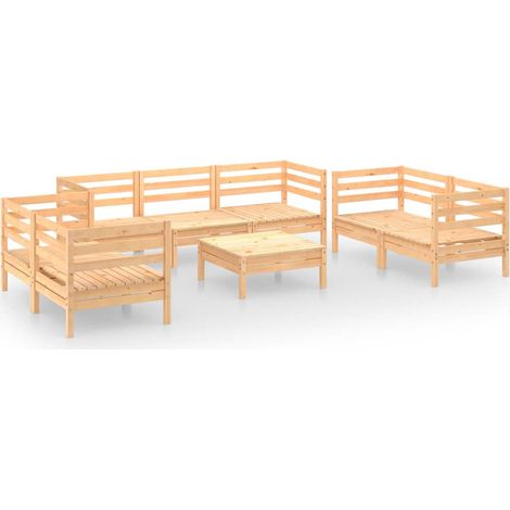 Maison Exclusive - 8-tlg. Garten-Lounge-Set Massivholz Kiefer (1/5)