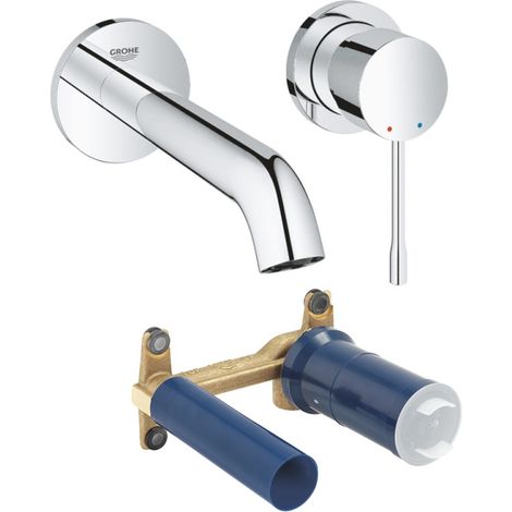 Mitigeur lavabo mural GROHE Essence - Taille M - Chromé - Avec corps encastré
