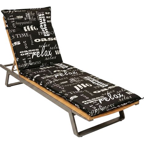 Sonnenliegen Polsterauflage "Lifestyle" - 190 x 60 cm - Universal Kissen für Gartenliegen - Liegestuhl Auflage Deckchair Liegekissen Liegenauflage