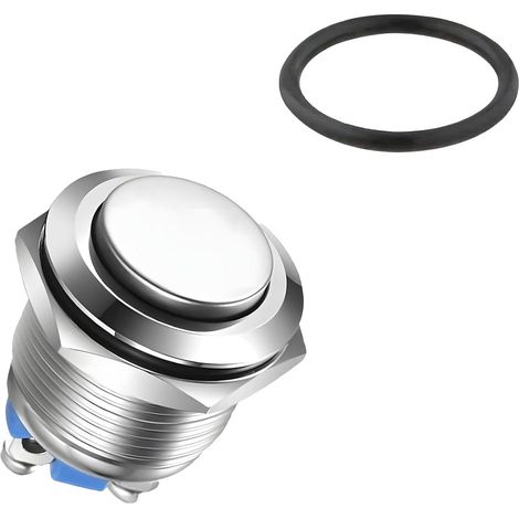 1 PCS Bouton Poussoir Momentané, 16mm Interrupteur à Bouton-Poussoir Momentané Bouton De Démarrage Rond 3A/12V 24V 36 DC Bouton Étanche pour Véhicules et Applications Industrielles (1/5)