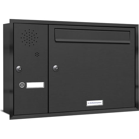1er Briefkasten Anlage für Unterputz Montage Klingel RAL 7016 Anthrazit (1/5)