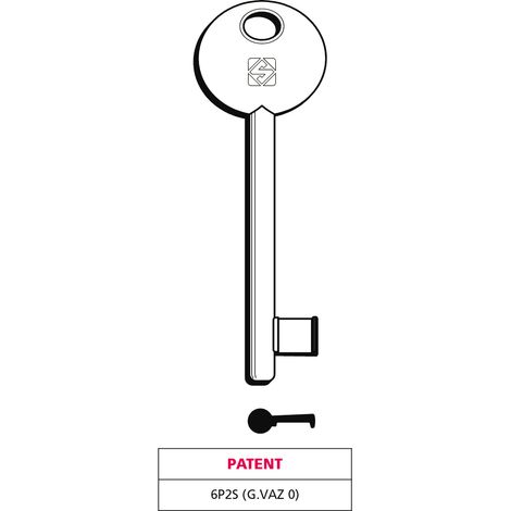 Silca CHIAVE A MAPPA 6P2S (G. VAZ 0) PATENT ottone nichelato 5.00 pz